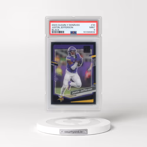 2023 Panini Clearly Donruss #34 Justin Jefferson - Black (PSA 9 MINT)