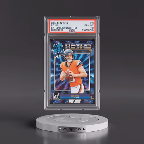 2024 Panini Donruss Rated Rookies Retro #19 Bo Nix (PSA 10 GEM MINT)