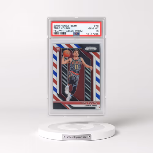 2018 Panini Prizm #78 Trae Young - Red/White/Blue Prizm (PSA 10 GEM MINT)