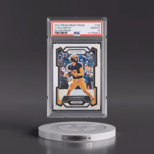 2024 Panini Prizm Draft Picks #132 JJ McCarthy - Silver Prizm (PSA 10 GEM MINT)