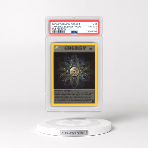 2000 Pokémon Rocket #17 Rainbow Energy - 1st Edition Holo (PSA 8 NM-MT)