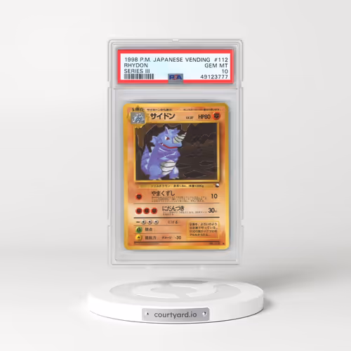 1998 Pokémon Vending #112 Rhydon - Series III (PSA 10 GEM MINT)