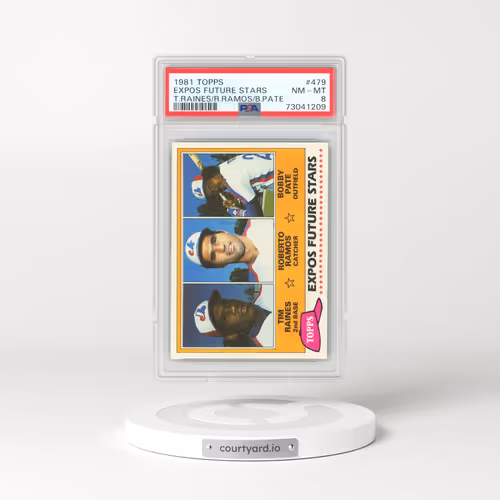 1981 Topps #479 Expos Future Stars - Tim Raines/Roberto Ramos/Bobby Pate (PSA 8 NM-MT)