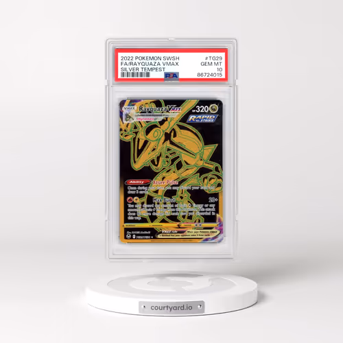 2022 Pokémon Sword & Shield Silver Tempest #TG29 Rayquaza Vmax - Full Art (PSA 10 GEM MINT)