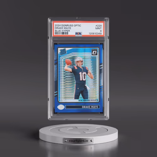 2024 Panini Donruss Optic #229 Drake Maye - Blue Hyper (PSA 9 MINT)