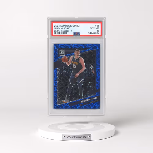 2021 Panini Donruss Optic #59 Nikola Jokic - Blue Velocity (PSA 10 GEM MINT)