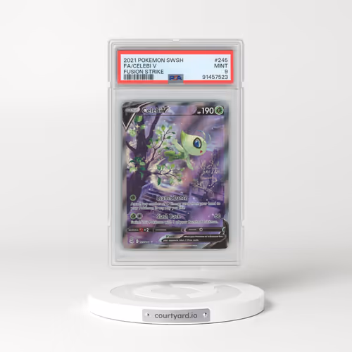 2021 Pokémon Sword & Shield Fusion Strike #245 Celebi V - Holo Full Art (PSA 9 MINT)
