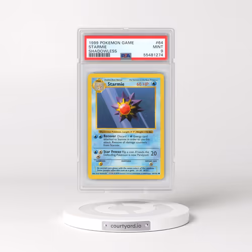 1999 Pokémon Game #64 Starmie - Shadowless (PSA 9 MINT)