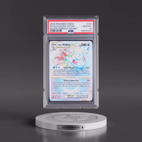2022 Pokémon Sword & Shield Silver Tempest #197 Alolan Vulpix Vstar - Full Art Secret (PSA 10 GEM MI