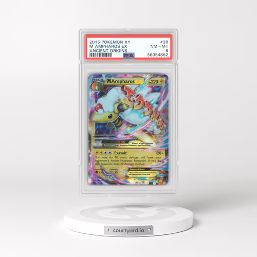 2015 Ancient Origins #28 M Ampharos EX - Full Art Holo (PSA 8 NM-MT)