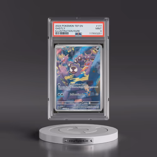 2024 Pokémon Tef EN-Temporal Forces #177 Gastly - Illustration Rare (PSA 9 MINT)