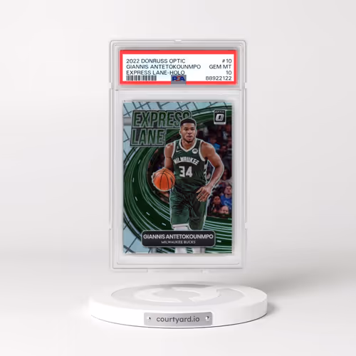2022 Panini Donruss Optic Express Lane #10 Giannis Antetokounmpo - Holo (PSA 10 GEM MINT)