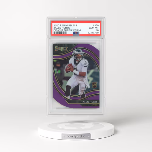 2020 Panini Select #350 Jalen Hurts - Die-Cut Purple Prizm (PSA 10 GEM MINT)