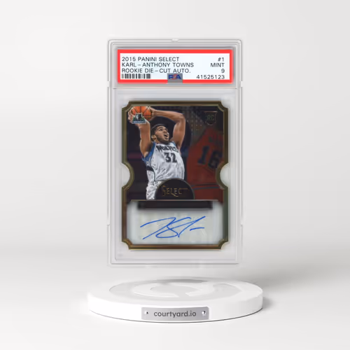 2015 Panini Select Rookie Die-Cut Autographs #1 Karl-Anthony Towns (PSA 9 MINT)
