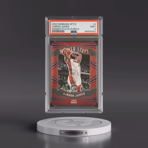 2023 Panini Donruss Optic Winner Stays #2 LeBron James - Purple (PSA 9 MINT)