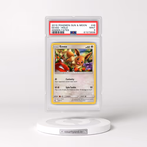 2019 Pokémon Sun & Moon Hidden Fates #48 Eevee - Holo (PSA 9 MINT)