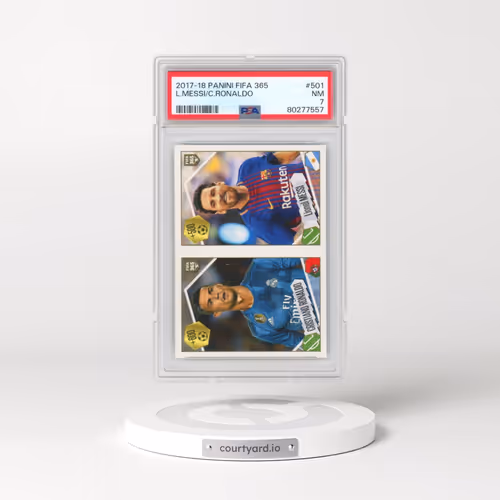 2017 Panini FIFA 365 #501 Cristiano Ronaldo/Lionel Messi (PSA 7 NM)
