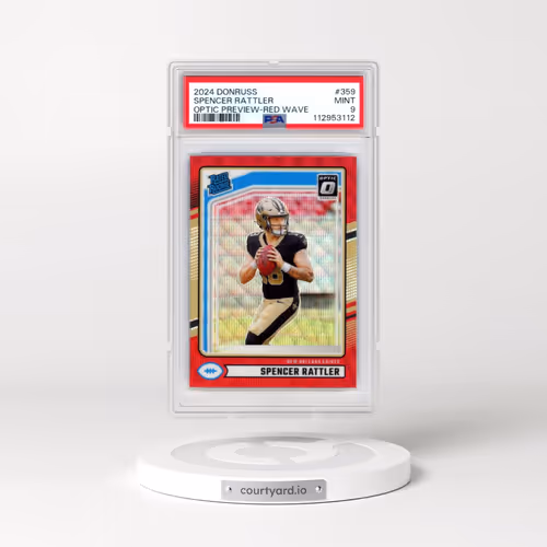 2024 Panini Donruss #359 Spencer Rattler - Optic Preview-Red Wave (PSA 9 MINT)