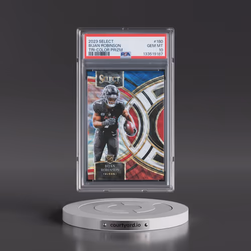 2023 Panini Select #180 Bijan Robinson - Tri-Color Prizm (PSA 10 GEM MINT)