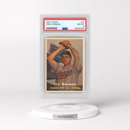 1957 Topps #87 Tom Gorman (PSA 8 NM-MT)
