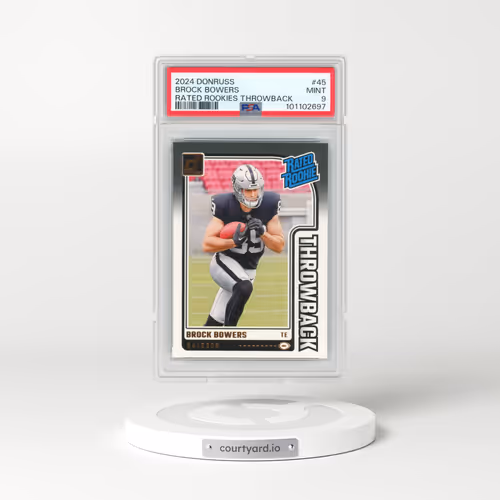 2024 Panini Donruss Rated Rookies Throwback #45 Brock Bowers (PSA 9 MINT)