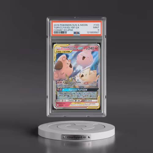 2019 Pokémon Sun & Moon Cosmic Eclipse #143 Togepi & Cleffa & Igglybuff GX - Holo (PSA 9 MINT)