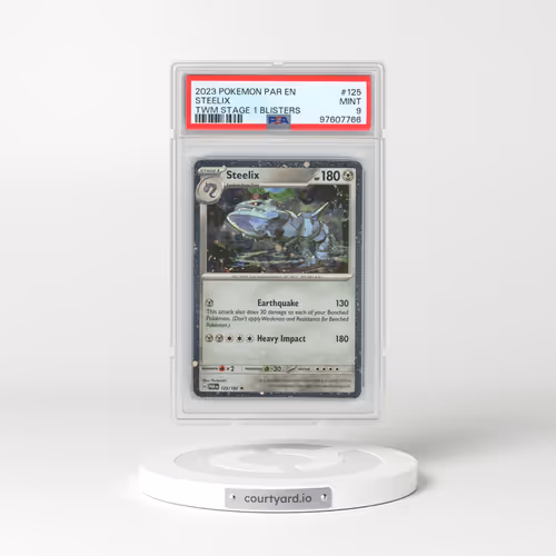 2023 Pokémon Par EN-Paradox Rift #125 Steelix - Twilight Masquerade Stage 1 Blisters (PSA 9 MINT)