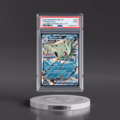 2025 Pokémon Pre EN-Prismatic Evolutions #064 Tyranitar EX - Holo Lucario EX & Tyranitar EX Premium