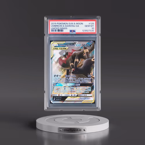 2019 Pokémon Sun & Moon Unified Minds #125 Umbreon & Darkrai GX - Holo (PSA 10 GEM MINT)