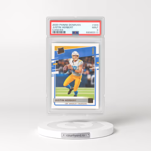 2020 Panini Donruss #303 Justin Herbert - Canvas (PSA 9 MINT)