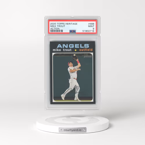 2020 Topps Heritage #466 Mike Trout - Action (PSA 9 MINT)