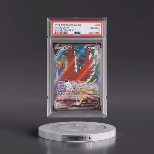 2022 Pokémon Sword & Shield Silver Tempest #187 HO-Oh V - Holo Full Art (PSA 10 GEM MINT)