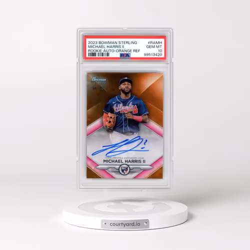 2023 Bowman Sterling Rookie Autographs #RAMH Michael Harris II - Orange Refractor (PSA 10 GEM MINT)