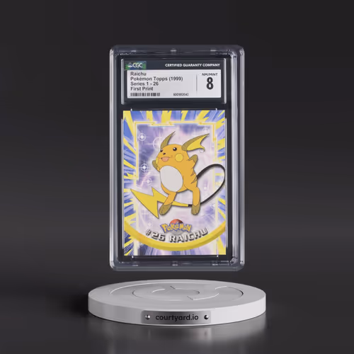 1999 Series 1 (Oval Nintendo Seal) #26 Raichu - First Print (Blue Topps Logo) (CGC 8 NM-MT)