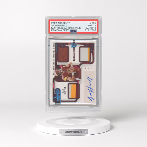 2022 Panini Absolute #205 Sam Howell - Material Autograph-Spectrum (PSA 9 MINT)