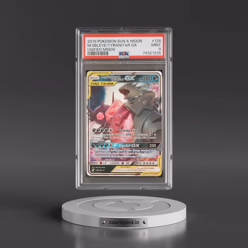 2019 Pokémon Sun & Moon Unified Minds #126 Mega Sableye & Tyranitar GX - Holo (PSA 9 MINT)
