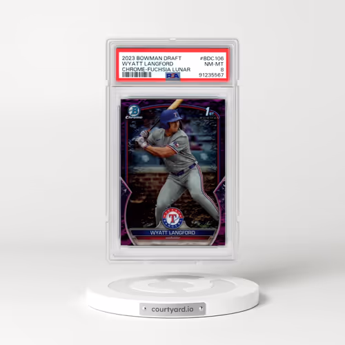 2023 Bowman Draft #BDC106 Wyatt Langford - Chrome-Fuchsia Lunar Refractor (PSA 8 NM-MT)