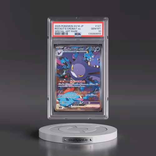 2025 Pokémon SV10-Glory of Team Rocket #127 Team Rocket's Crobat EX - Holo Special Art Rare (PSA 10
