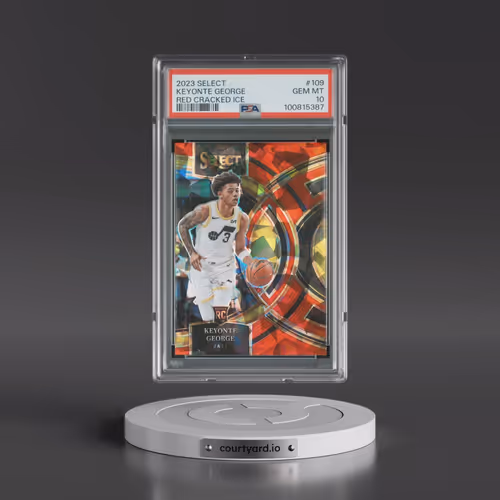 2023 Panini Select #109 Keyonte George - Red Cracked Ice (PSA 10 GEM MINT)