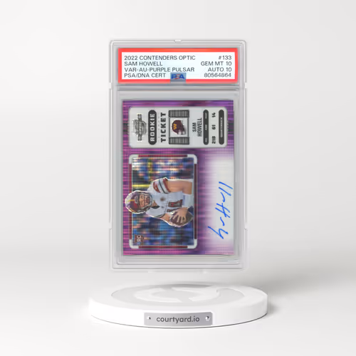 2022 Panini Contenders Optic #133 Sam Howell - Variation-Autograph-Purple Pulsar (PSA 10 GEM MINT)