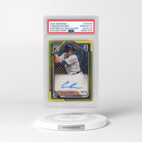 2024 Bowman Chrome Prospect Autographs #CPACR Carson Rucker - Yellow Refractor (PSA 10 GEM MINT)
