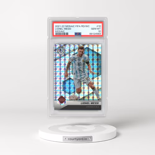 2021-2022 Panini Mosaic FIFA Road to World Cup #10 Lionel Messi - Mosaic (PSA 10 GEM MINT)