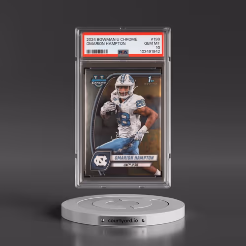 2024 Bowman University Chrome #198 Omarion Hampton (PSA 10 GEM MINT)