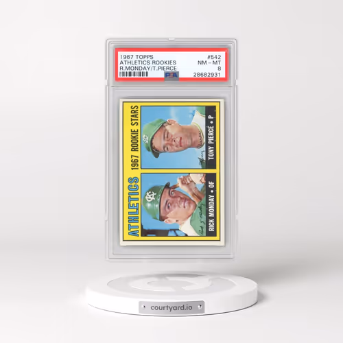 1967 Topps #542 Athletics Rookies - R.Monday/T.Pierce (PSA 8 NM-MT)