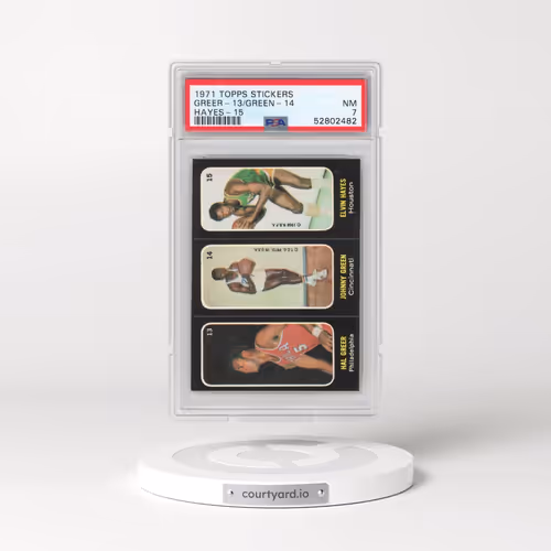 1971 Topps Stickers Greer-13/Green-14 - Hayes-15 (PSA 7 NM)