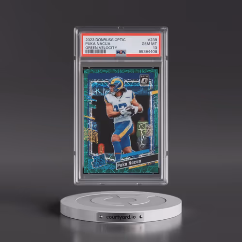 2023 Panini Donruss Optic #238 Puka Nacua - Green Velocity (PSA 10 GEM MINT)