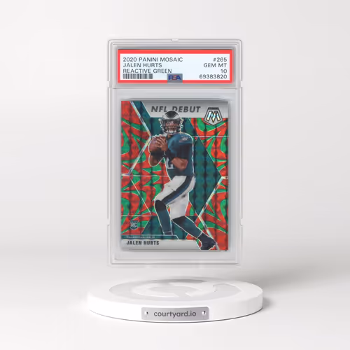 2020 Panini Mosaic #265 Jalen Hurts - Reactive Green (PSA 10 GEM MINT)