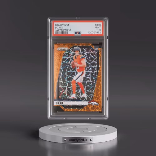 2024 Panini Prizm #309 Bo Nix - Lazer Prizm (PSA 9 MINT)
