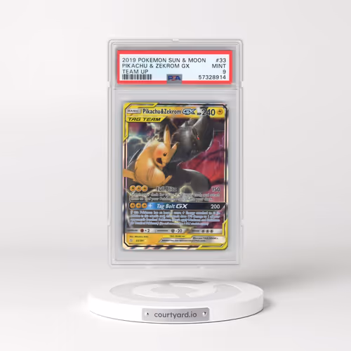 2019 Pokémon Sun & Moon Team Up #33 Pikachu & Zekrom GX - Holo (PSA 9 MINT)