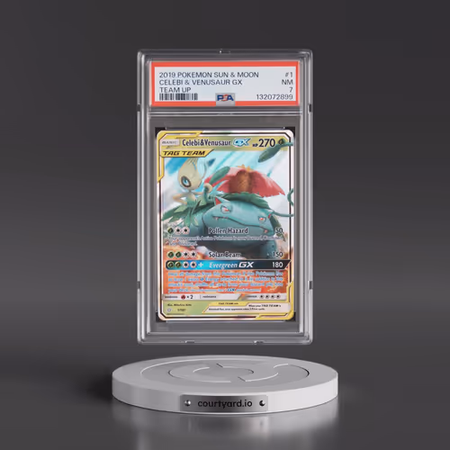 2019 Pokémon Sun & Moon Team Up #1 Celebi & Venusaur GX - Holo (PSA 7 NM)